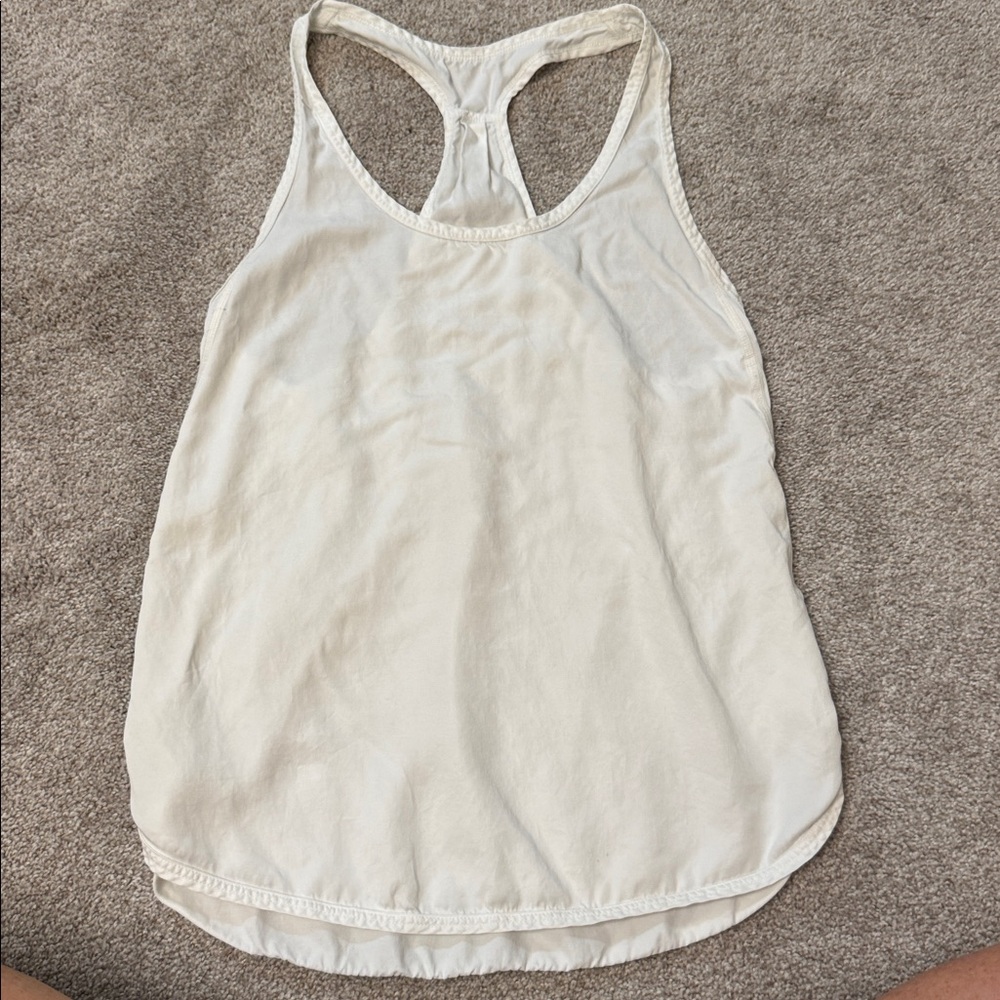 Lululemon White Racerback Tank Top